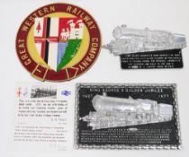 King George V Golden Jubilee commemorative railway plaque, limited edition 178/1000, with