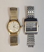 Seiko automatic KS Highbeat wristwatch, the rectangular dial with baton hour markers, day and date