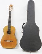 LOT WITHDRAWN Marcelino Lopez classical guitar, no.778 and dated 1987, 100cm long in hard case (