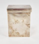 George V silver card box, London 1925, Addis & Co, of plain rectangular form, having a hinged lid,