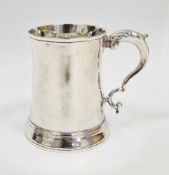 George III silver tankard, London 1783, Benjamin Mountigue, of plain tapered form, engraved with