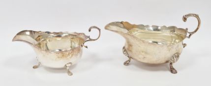 Two George V silver sauceboats, one Birmingham 1913, George Nathan & Ridley Hayes, the other