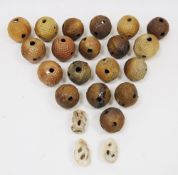 Collection of twenty-two Victorian fireballs, mostly salt-glazed stoneware of approximately 8cm