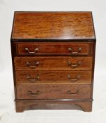 Edwardian mahogany and chequer inlaid bureau, the sloping drop front opening to a fitted interior,
