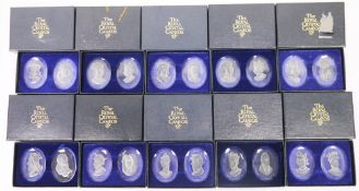 Collection of 48 Danbury Mint 'The Royal Crystal Cameos', each cameo depicting a Royal bust from