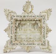 19th century religious mother of pearl diorama depicting the Last Supper, in an ornate mother of