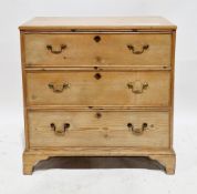 Early 19th century pine chest, the rectangular top with thumbmould edge, over three long graduated