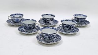 Chinese porcelain composite set of blue and white teacups and saucers, with four character Kangxi