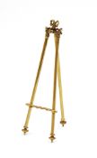 Late Victorian/Edwardian brass miniature easel-back stand, perhaps for a watch or miniature, the top
