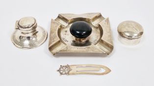 Collection of four silver items including a George V Art Deco ashtray, Birmingham 1932, A Limited,