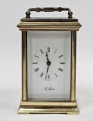 20th century brass carriage clock, the dial inscribed St James with seven jewel movement approx 12cm