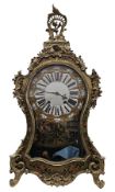 Louis XV style boulle bracket clock, the dial with enamel cartouches, the shaped case with gilt