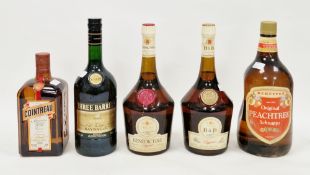 Cointreau liqueur, 1l bottle, 40% vol, Dom V&B liqueur, 1l, 40% vol, Dom Benedictine, 1l, 40% vol,