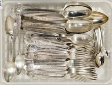 Victorian matched set of silver flatware, hallmarks for Dublin between 1889 and1898 plus London
