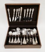 1940's sterling silver canteen of flatware, Alvin (Gorham) Chateau Rose pattern, comprising eight