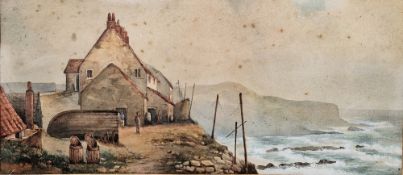 Early 20th century school Watercolour Four unsigned watercolour landscapes, all framed and glazed (