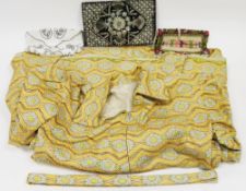 Two vintage beaded purses, 16cm wide, an Indian metal embroidered purse, an Indian Sherwani type