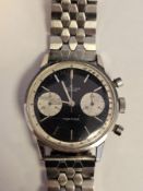 Breitling Top Time gent's stainless steel cased chronograph wristwatch, the black dial with raised