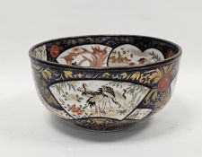 Japanese imari silver-mounted bowl, Edo period, painted with a vase of flowers before terracing to