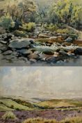 Frank Duffield (1901-?) Watercolour Woodland scene with rocky stream, signed lower left, framed