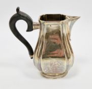 Continental silver milk jug in the Art Deco style, possibly Italian, of baluster form with part