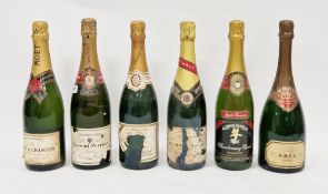 Six bottles of vintage champagne to include Krug Grande Cuvee, 75cl, Laurent Perrier, Moet &