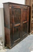 19th century mahogany housekeeper's cupboard, 155cm high x 127cm wide x 34cm deep  Condition