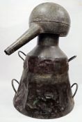 19th century hammered copper apothecary rose petal distiller, possibly Bulgarian,  comprising a