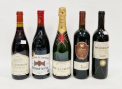 Moet et Chandon Brut Imperial champagne and Le Prince de Courthezon 2009 Chateauneuf du Pape, 2000