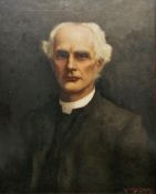 Leonard Frank Skeats (1874-1943) Portrait of a Wiltshire clergyman  Oil on canvas, signed lower