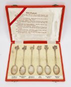 Cased set of George V silver commemorative spoons, London 1936, Saunders Shepherd & Co Ltd, being