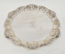 Victorian silver salver, London 1892, Martin Hall & Co (retailed by West & Son, Dublin) of