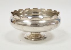 George V silver footed bowl, Birmingham 1934, Lanson Ltd, of plain circular baluster form with