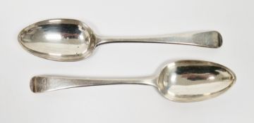 Pair of George III silver tablespoons, London 1779, William Sumner & Richard Crossley, old English