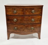 Early 19th century mahogany bowfronted chest comprising two short and two long graduated