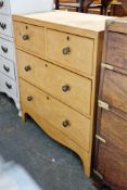Early 19th century pine chest, the caddy top over two short and two long graduated drawers with