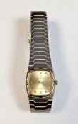 Lady's Eterna Royal quartz wristwatch, the polished gilt dial with diamond set hour markers, on