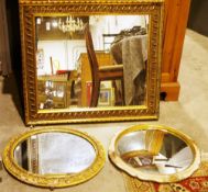 Gilt framed rectangular mirror, the frame with a moulded gadrooned and floral border, 75cm x 67cm