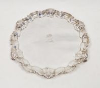 Victorian silver salver, London 1891, Martin Hall & Co (retailed by West & Son, Dublin) of