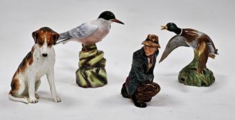 Royal Doulton figure of The Poacher, printed green marks, H.N.2043,  a Royal Worcester model of a