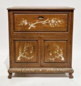 1930's/40's Chinese hardwood cocktail cabinet with mother-of-pearl inlay depicting birds in