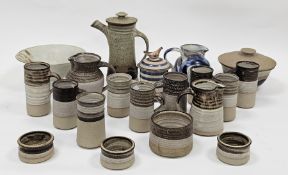 Janet Adam (The Adam Pottery, Edinburgh) porcelain flared conical bowl, flecked with brown and cream
