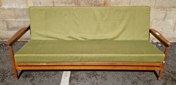 1960's teak day bed sofa designed by George Fejer and Eric Phamphilon for Guy Rogers, having angular
