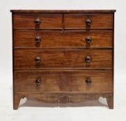 Early 19th century mahogany chest, the caddy top over two short and three long graduated