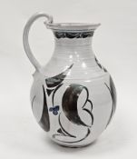 Andrew Hazelden for Aldermaston Pottery, a large globular jug with strap handle and reeded neck,