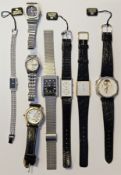 Selection of watches to include a Seiko quartz chronograph, serial no.7A48-7070, lady's Seiko 5
