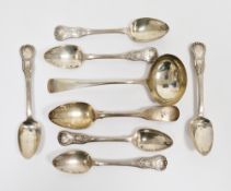 Set of six George IV Irish silver teaspoons, Dublin 1829, Patrick Moore, Kings pattern handles