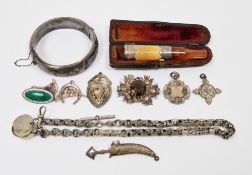 Collection of 19th century and later silver and white metal jewellery including a Scottish brooch