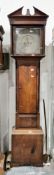 19th century eight-day longcase clock with 13-inch square brass dial marked Hugh Isaac, Llangwyllog,