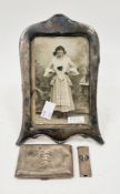 Collection of three items of silver including a George V silver-mounted photograph frame, Birmingham